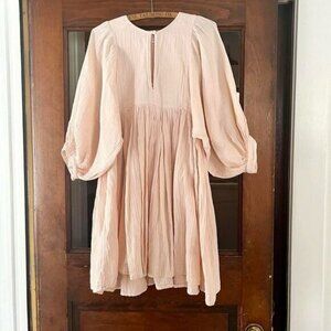Sundry Organic Cotton Gauze Pale Pink Babydoll Dress XS 0 2 4 Women’s